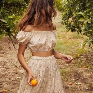 ISO Christy Dawn Margot set in cream + rose size xs/x